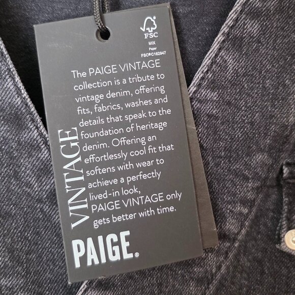 Paige Alexis Barrel Cargo Denim Jumpsuit- Black sz 8 NWT - Picture 4 of 7